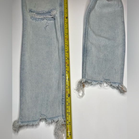 Zara Womens Jeans Size 2 Blue Mid Rise Raw Hem Distressed/Ripped/Slight Stretch - Picture 11 of 13